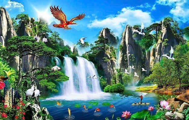 Tranh Sơn thuỷ hữu tình giúp gia chủ thu hút tài lộc